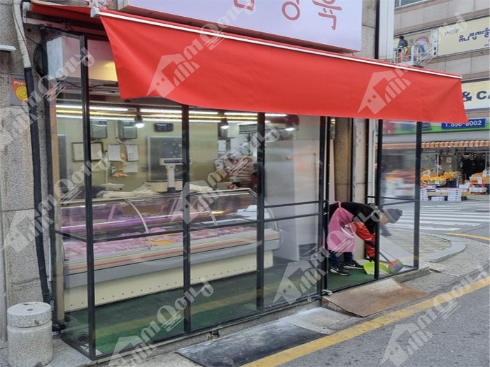 정육점 방풍막  시공