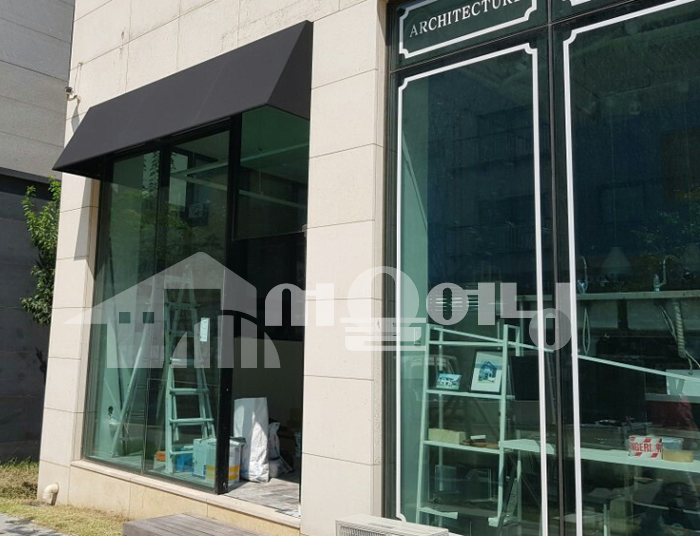 송파구 점포 각진형 고정어닝 설치